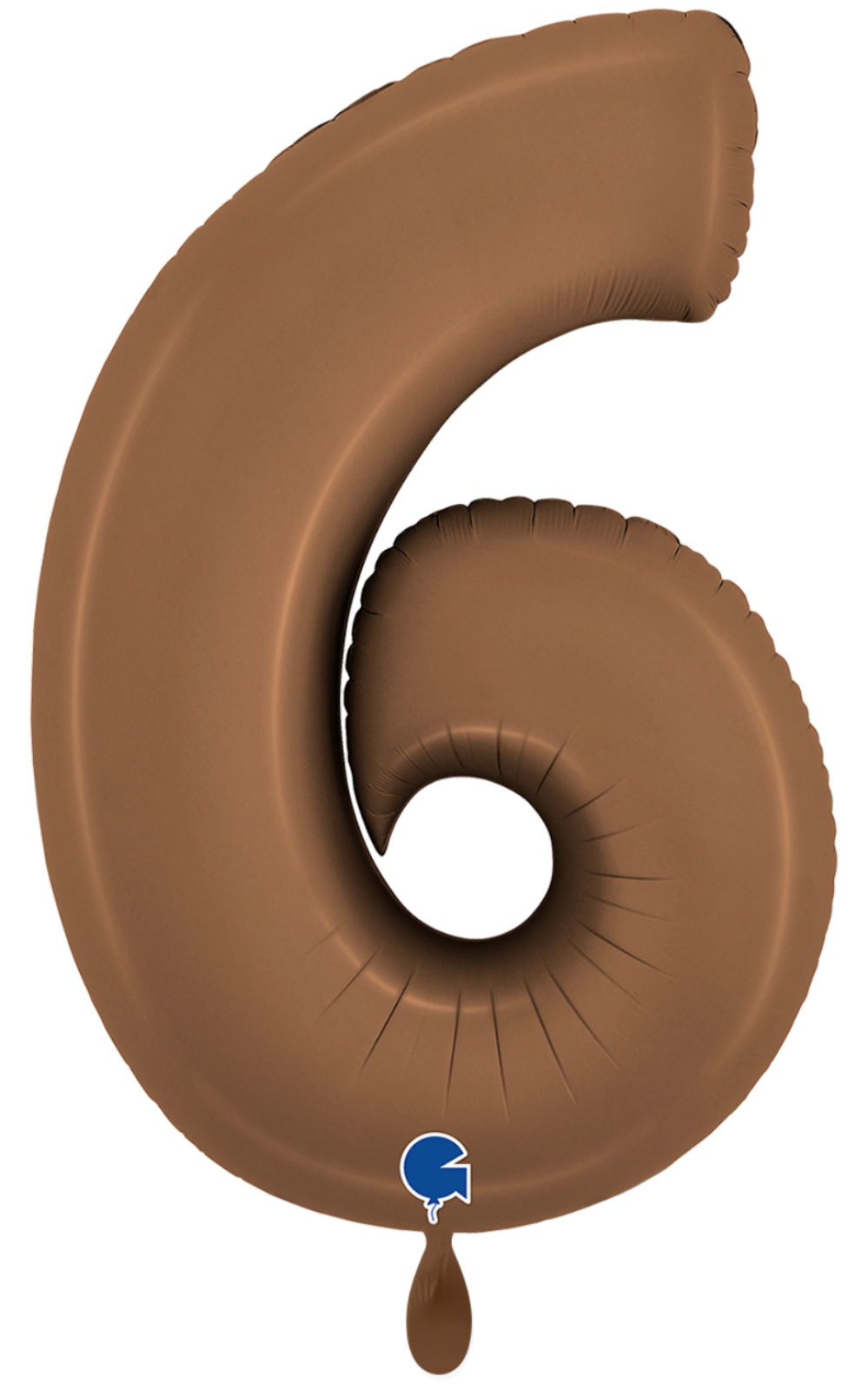 Schokoladenbraune Zahl - 6 - Ø 101cm